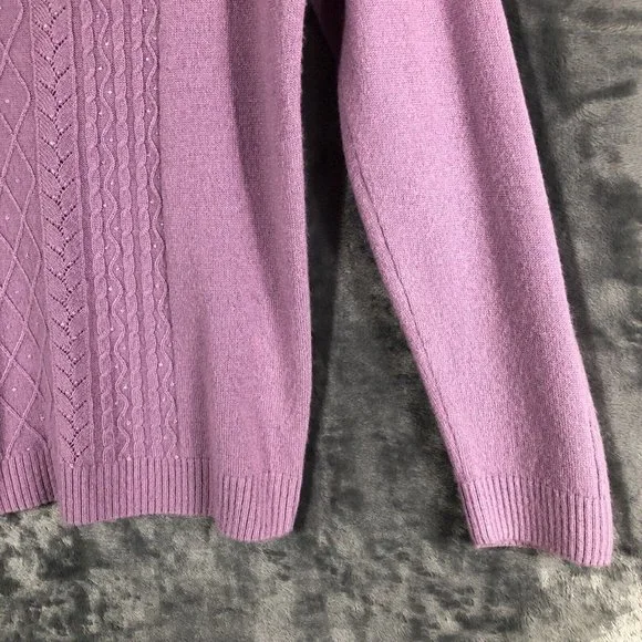 Classic Elements Petite Women’s Sweater Plum Size Small - Picture 2 of 13